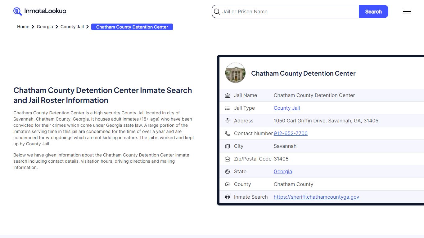 Chatham County Detention Center Inmate Search, Jail Roster, Bookings ...